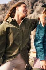 OLIVE CORD OVER-SHIRT