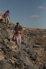 MAUVE TERRY LONG PANTS with pockets
