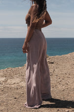 MAUVE TERRY LONG PANTS with pockets