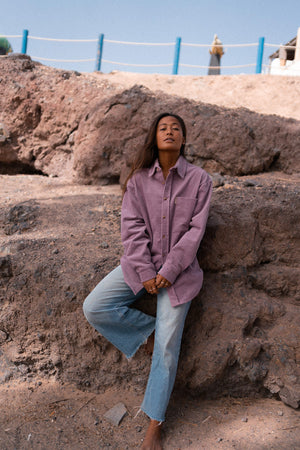 MAUVE CORD OVER-SHIRT