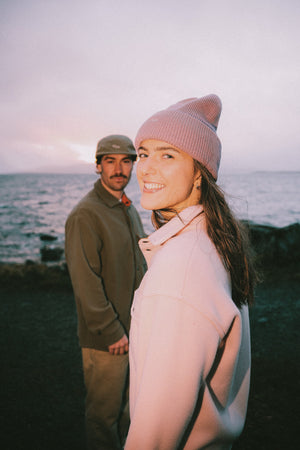 PEACH KNITTED BEANIE