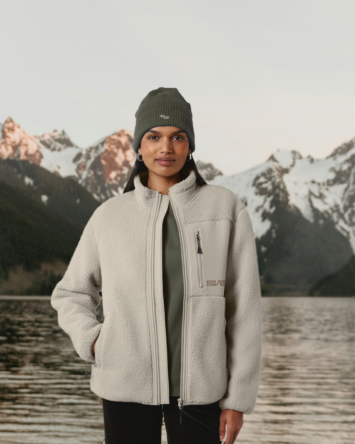 KHAKI KNITTED BEANIE