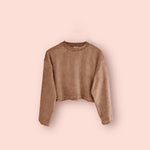 SAND TERRY CROP SWEATSHIRT