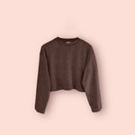 CHOCO TERRY CROP SWEATSHIRT
