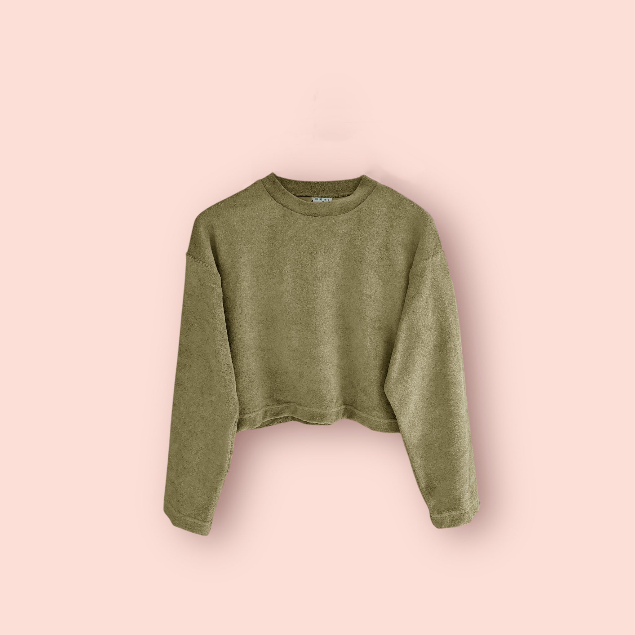 SAGE TERRY CROP SWEATSHIRT