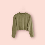 SAGE TERRY CROP SWEATSHIRT