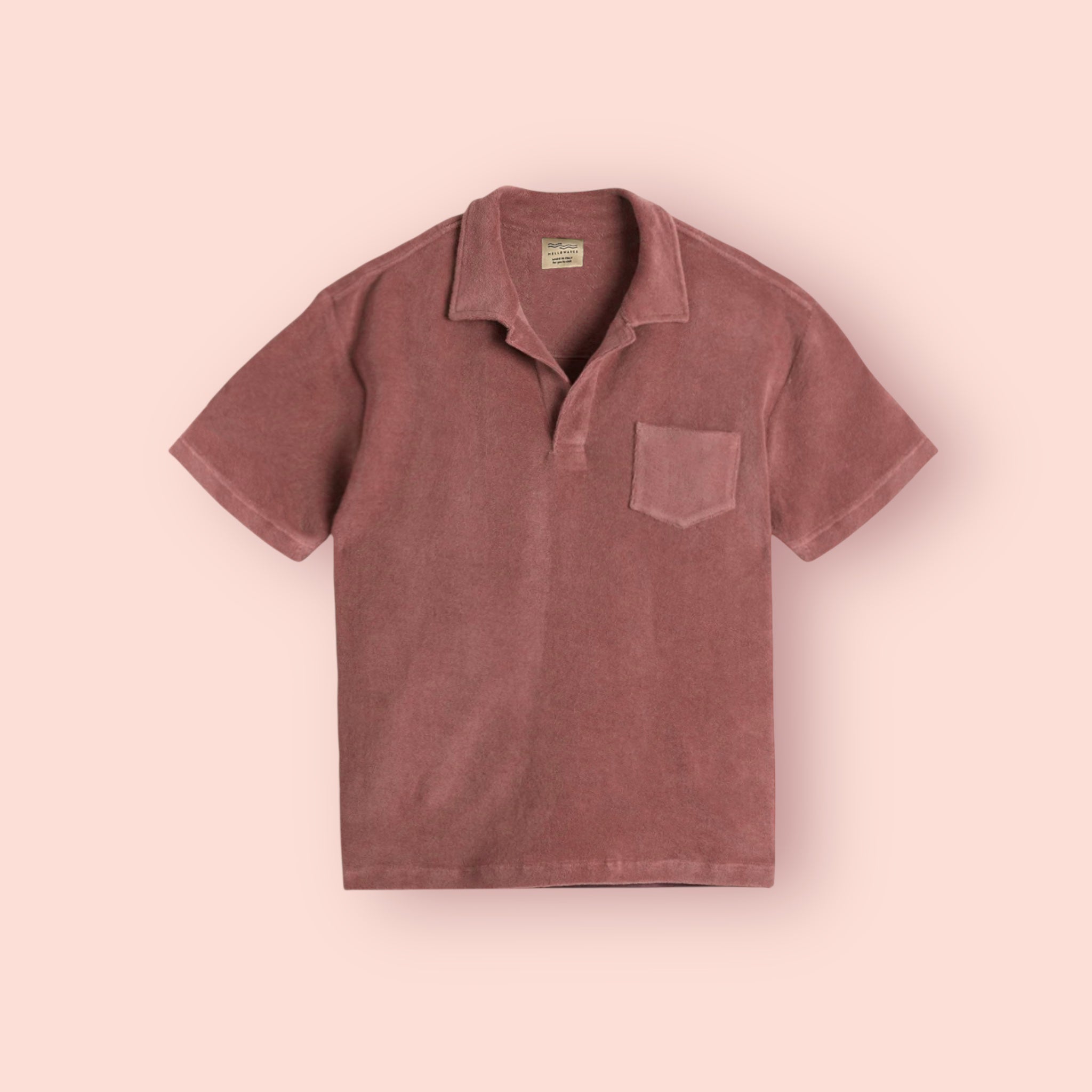 DUSTY ROSE UNISEX TERRY POLO