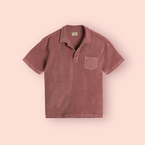 DUSTY ROSE UNISEX TERRY POLO