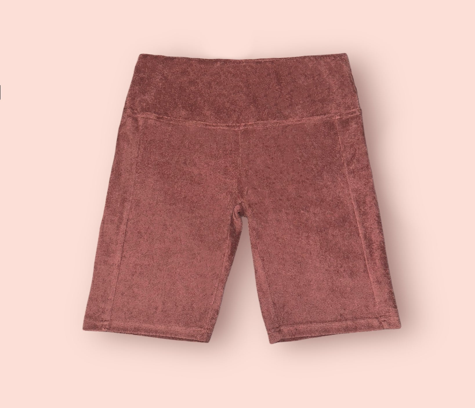 DUSTY ROSE TERRY BIKER SHORTS