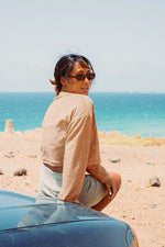 SAND TERRY CROP SWEATSHIRT