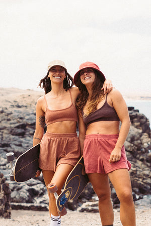 DUSTY ROSE TERRY BRA