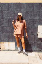 DUSTY ROSE UNISEX TERRY POLO