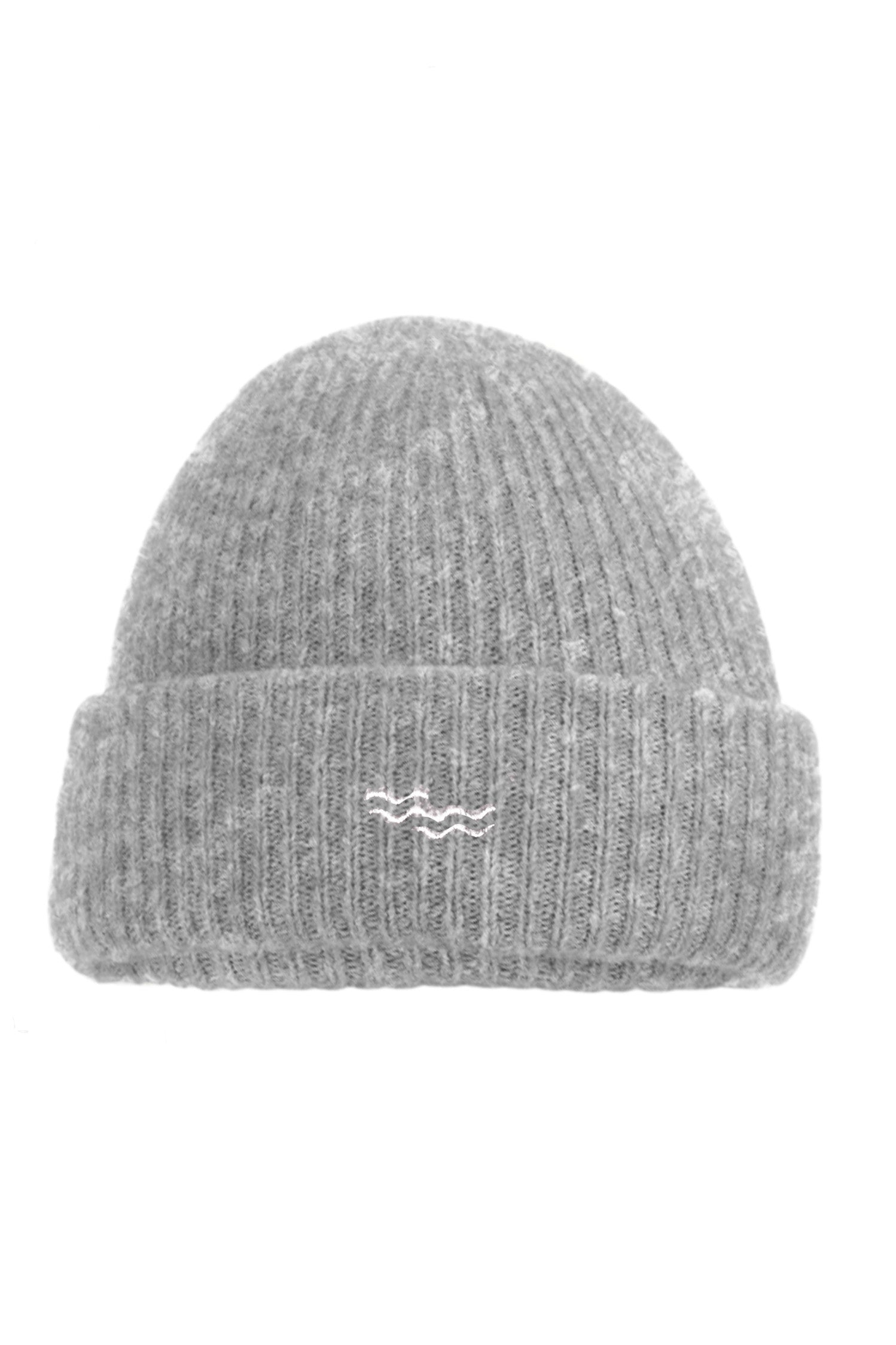 GREY KNITTED BEANIE