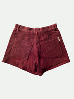 BURGUNDY CORD SHORTS Women