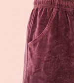 CHERRY TERRY LONG PANTS with pockets