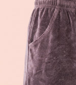 MAUVE TERRY LONG PANTS with pockets